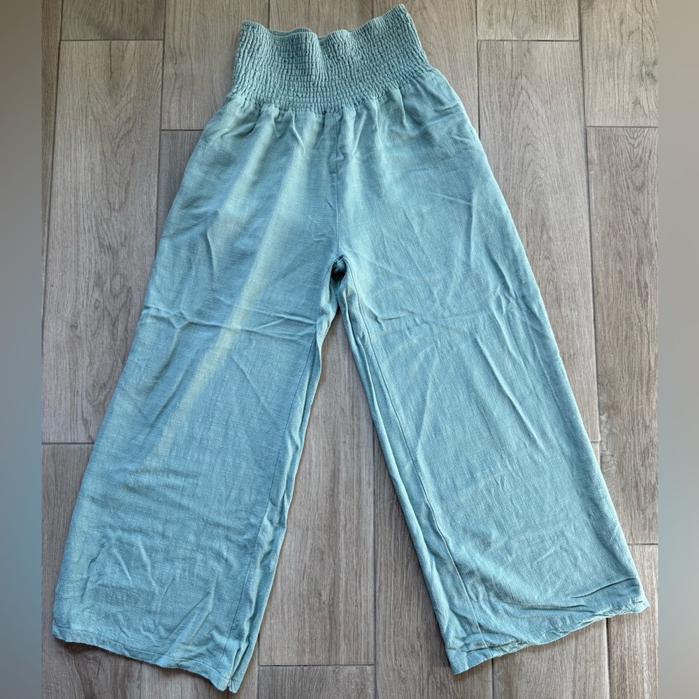 Sage Green Wide-Leg Pants